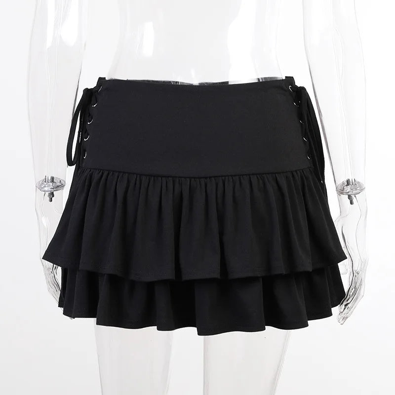 "Women’s Gothic Cake Skirt – High Waist Bandage Skirt for Dark Punk & Grunge Streetwear, Y2K Harajuku Clubwear" - Faith Affinity