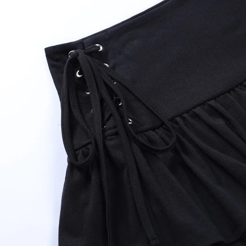 "Women’s Gothic Cake Skirt – High Waist Bandage Skirt for Dark Punk & Grunge Streetwear, Y2K Harajuku Clubwear" - Faith Affinity