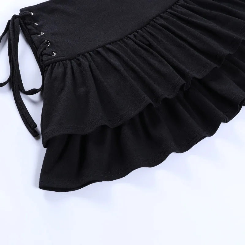 "Women’s Gothic Cake Skirt – High Waist Bandage Skirt for Dark Punk & Grunge Streetwear, Y2K Harajuku Clubwear" - Faith Affinity