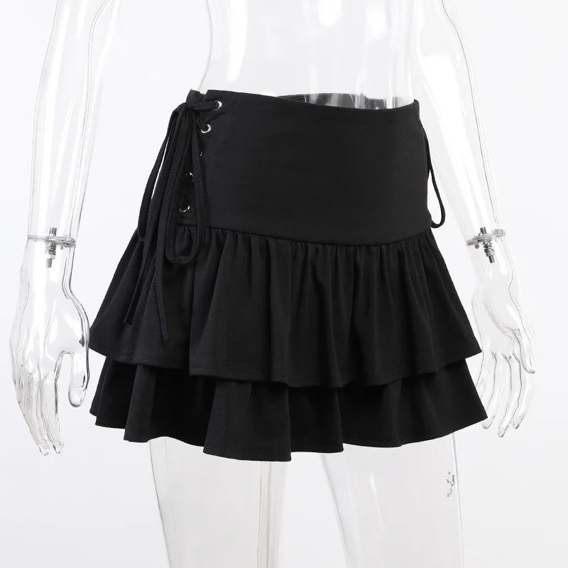 "Women’s Gothic Cake Skirt – High Waist Bandage Skirt for Dark Punk & Grunge Streetwear, Y2K Harajuku Clubwear" - Faith Affinity