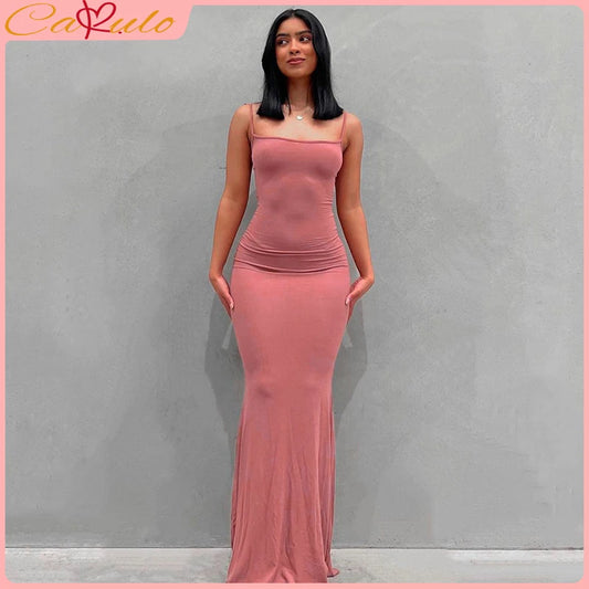 "Women's Satin Slip Backless Maxi Dress - Sleeveless Y2K Summer Bodycon Elegant Sexy Birthday Party Club Sundress 2023"