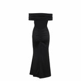 "Mozision Women's Strapless Backless Sexy Maxi Dress - Black Solid Off-Shoulder Sleeveless Bodycon Club Party Long Dress" - Faith Affinity