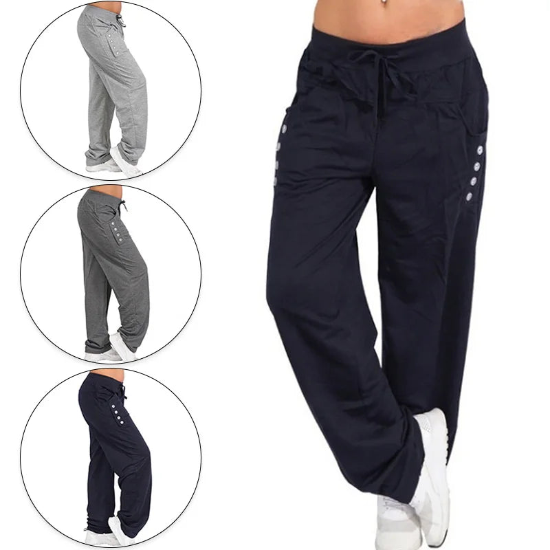 "Women's Casual Joggers - High Waist Hip Hop Baggy Sweatpants for Running & Sports"