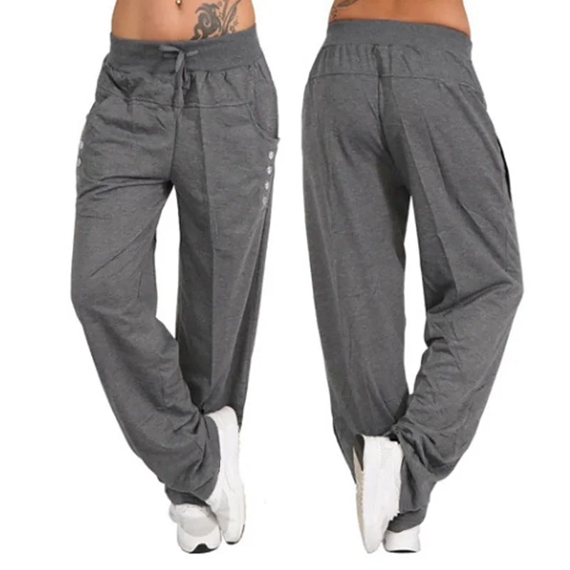 "Women's Casual Joggers - High Waist Hip Hop Baggy Sweatpants for Running & Sports"