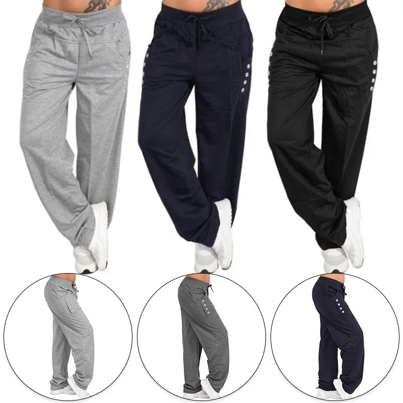 "Women's Casual Joggers - High Waist Hip Hop Baggy Sweatpants for Running & Sports"