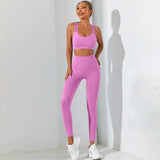 Women’s 2-Piece Yoga Set - Breathable Sports Bra & High-Waist Tight Pants Tracksuit for Fitness & Activewear - Faith Affinity