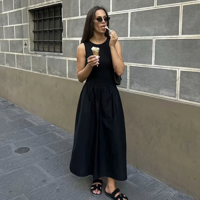 "TRAF 2024 Women's Summer Dress - Chic Slim Elegant Holiday Dress for Youth, Comfortable Street Style"