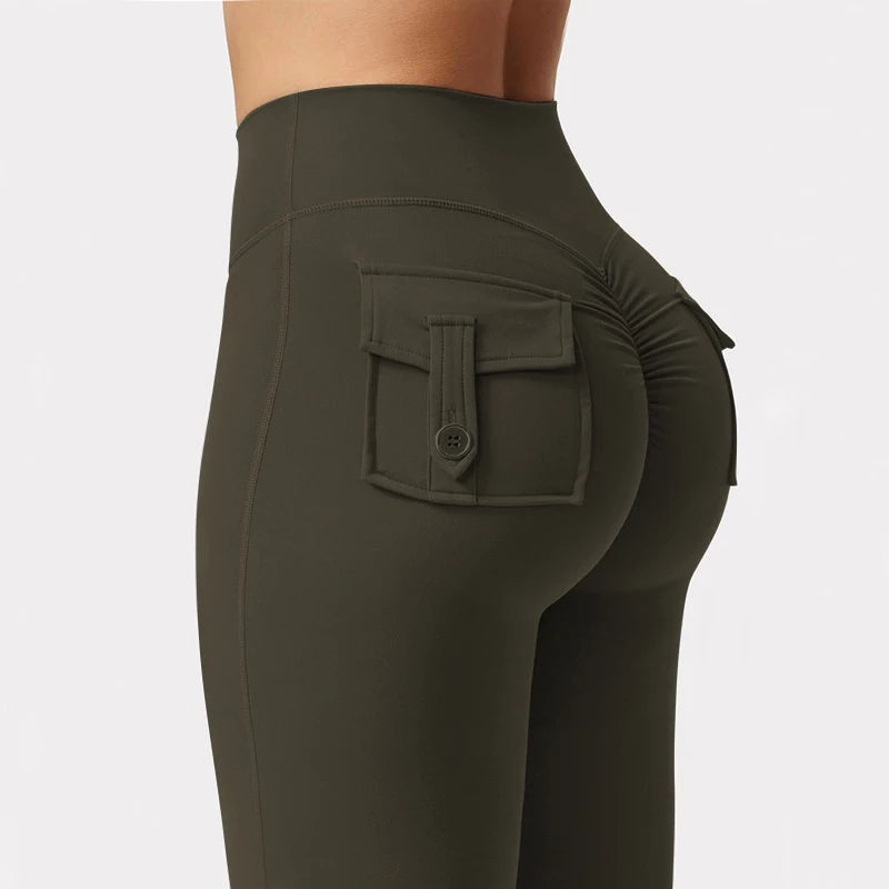 "Women's High-Stretch Wide Leg Yoga Pants - Naked Feeling Compression Fitness Leggings with Pockets for Workwear and Exercise" - Faith Affinity