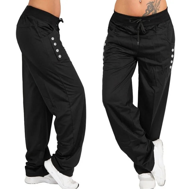 "Women's Casual Joggers - High Waist Hip Hop Baggy Sweatpants for Running & Sports"