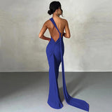 Hugcitar 2025 Women’s One-Shoulder Backless Ruched Maxi Dress - Sexy Adjustable Y2K Streetwear Festival Outfit - Faith Affinity