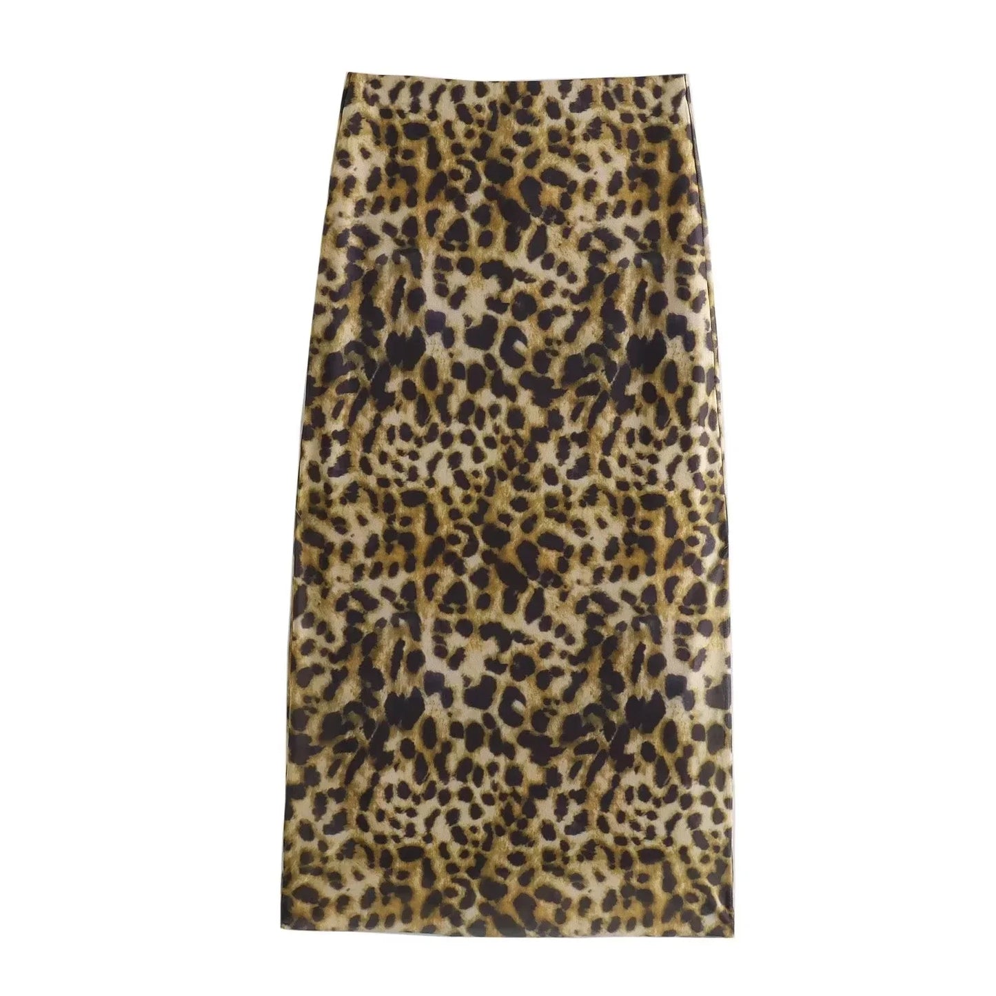 Women’s Leopard Print Tulle Midi Skirt - 2025 Summer High-Waist Elastic Long Skirt for Fashion Streetwear