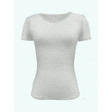 "Women's Scoop Neck Short Sleeve Crop Top - Slim Fit Summer T-Shirts, Cute Y2K Clothing 2025 Fashion" - Faith Affinity