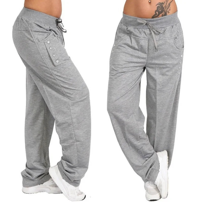 "Women's Casual Joggers - High Waist Hip Hop Baggy Sweatpants for Running & Sports"