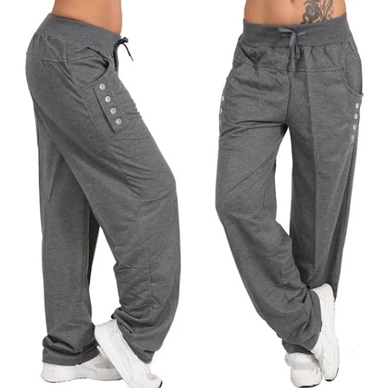 "Women's Casual Joggers - High Waist Hip Hop Baggy Sweatpants for Running & Sports"