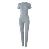 "Women's Lounge Wear Ribbed Casual 2-Piece Summer Shorts Set - Fashion Top & Elastic Leggings Outfits" - Faith Affinity