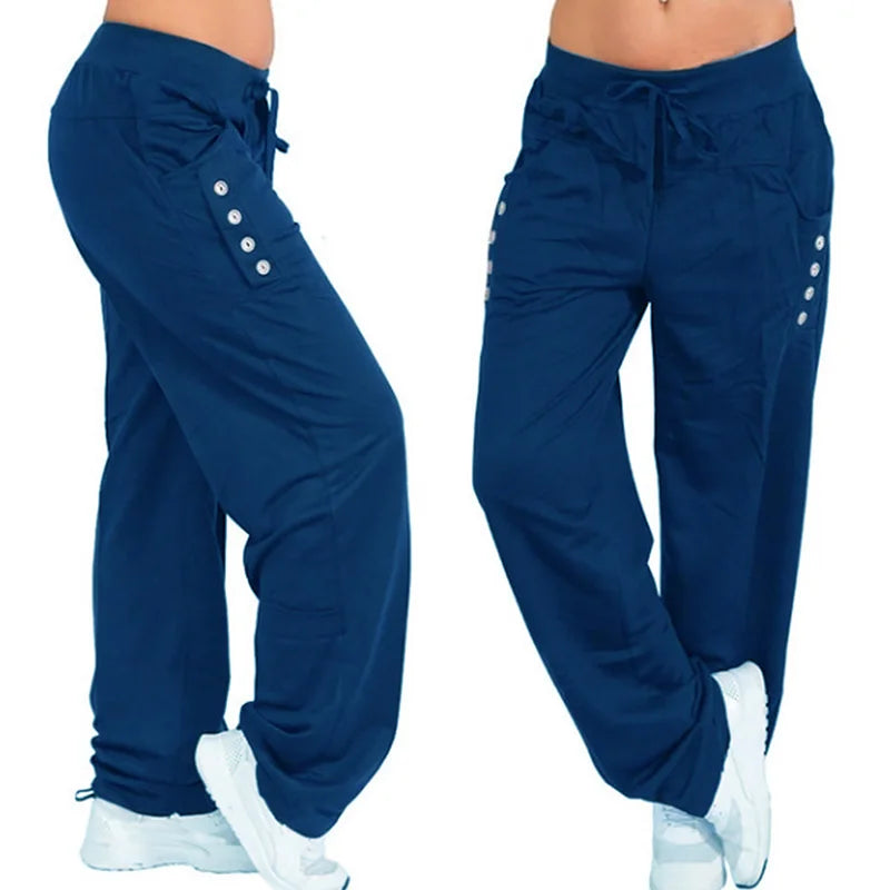 "Women's Casual Joggers - High Waist Hip Hop Baggy Sweatpants for Running & Sports"