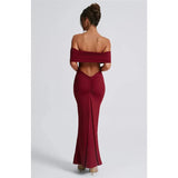 "Mozision Women's Strapless Backless Sexy Maxi Dress - Black Solid Off-Shoulder Sleeveless Bodycon Club Party Long Dress" - Faith Affinity