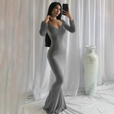 "2025 Summer Sexy Spaghetti Strap Maxi Dress for Women – Sleeveless Black Bodycon Trumpet Dress" - Faith Affinity