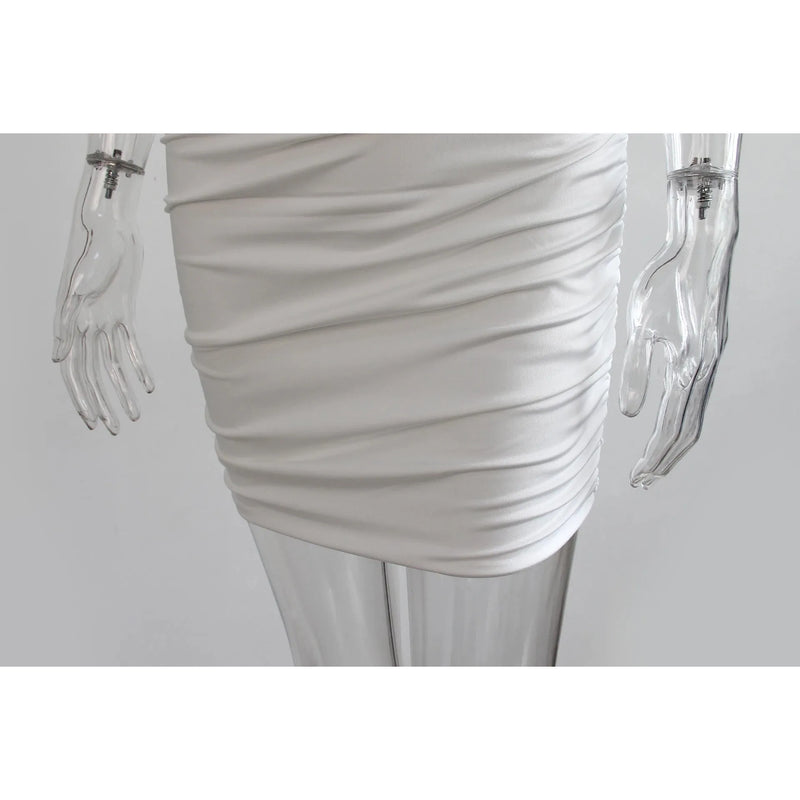 "Women’s Sexy Spaghetti Strap Bodycon Mini Dress - White Backless Party Evening Outfit, Nightclub Vestidos - Faith Affinity