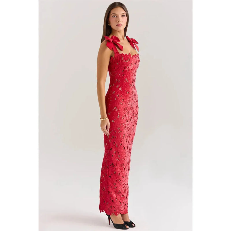 "Mozision Women's Sexy Lace Maxi Dress - Sleeveless Backless Bodycon, New Year's Birthday Club Party Long Dress" - Faith Affinity