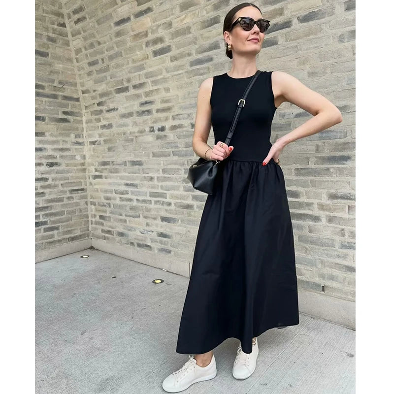 "TRAF 2024 Women's Summer Dress - Chic Slim Elegant Holiday Dress for Youth, Comfortable Street Style"