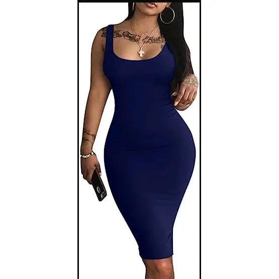 Summer Sexy Tank Top Dress – European & American Plus Size Women's Sleeveless Midi Dress - Faith Affinity