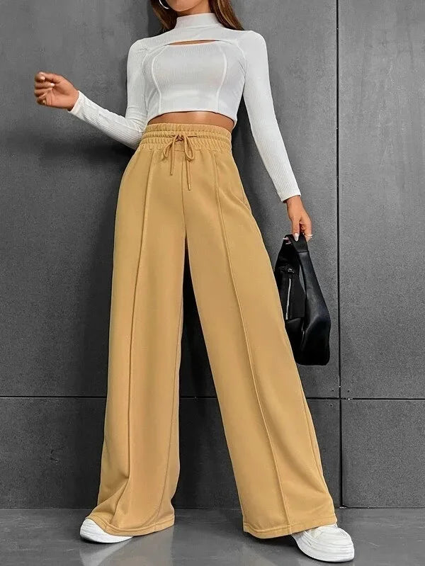 "Women's Autumn 2023 Sports Pants - Loose Fit Straight Tube Wide Leg Casual Dance Pants"