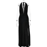 Mozision Women’s Halter Deep V-Neck Backless Maxi Dress - Sexy Sleeveless Thigh-High Split Elegant Long Dress - Faith Affinity