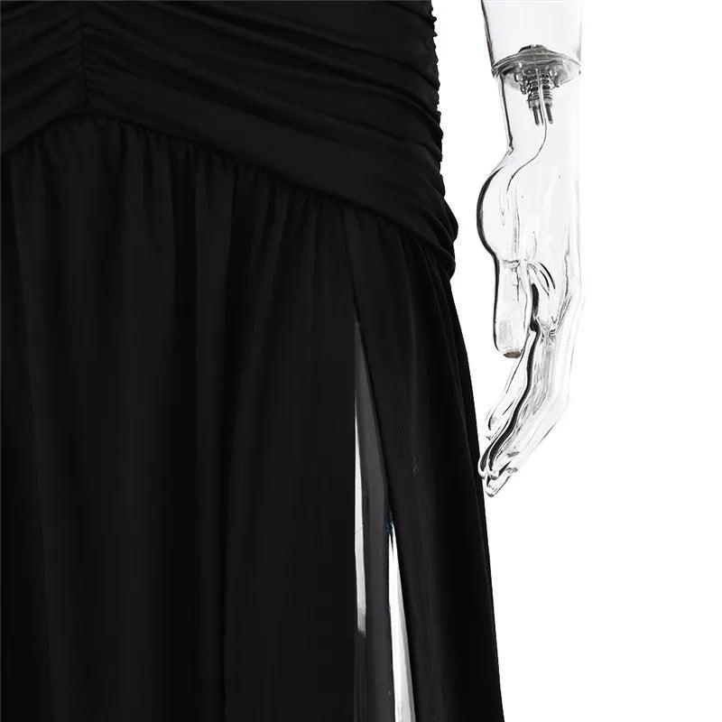 Mozision Women’s Halter Deep V-Neck Backless Maxi Dress - Sexy Sleeveless Thigh-High Split Elegant Long Dress - Faith Affinity