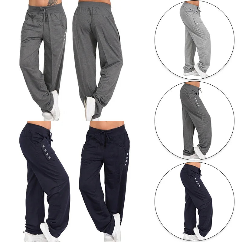 "Women's Casual Joggers - High Waist Hip Hop Baggy Sweatpants for Running & Sports"