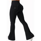 "Women's High-Stretch Wide Leg Yoga Pants - Naked Feeling Compression Fitness Leggings with Pockets for Workwear and Exercise" - Faith Affinity