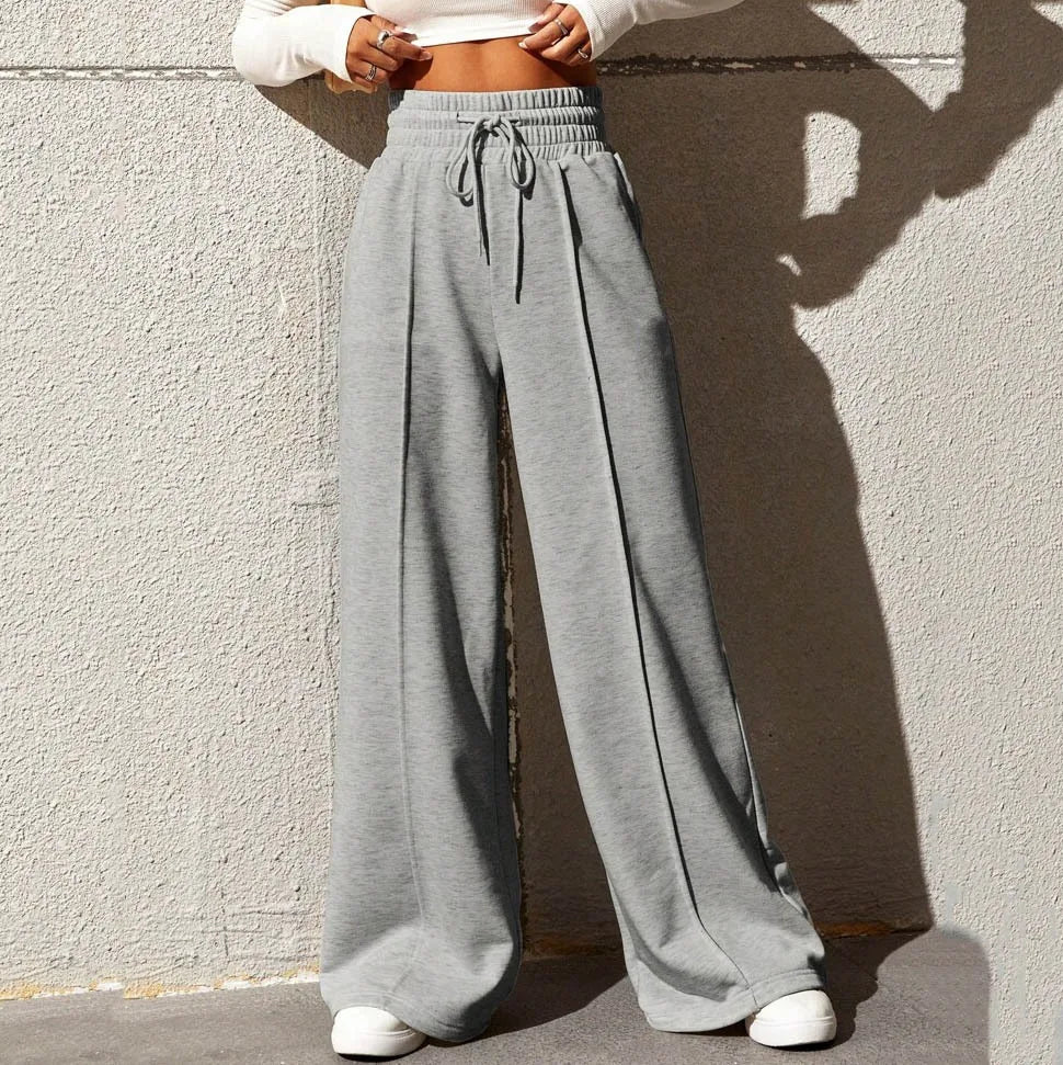 "Women's Autumn 2023 Sports Pants - Loose Fit Straight Tube Wide Leg Casual Dance Pants"