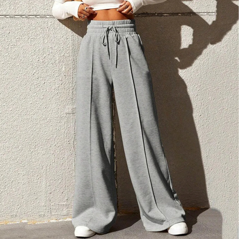 "Women's Autumn 2023 Sports Pants - Loose Fit Straight Tube Wide Leg Casual Dance Pants" - Faith Affinity