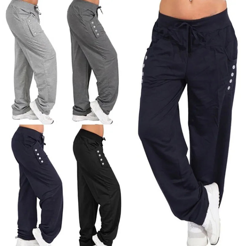 "Women's Casual Joggers - High Waist Hip Hop Baggy Sweatpants for Running & Sports"