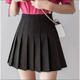 "Women's High Waist Pleated Mini Skirt - 2025 Summer Japanese School Kawaii Pink Plaid Harajuku Fashion" - Faith Affinity