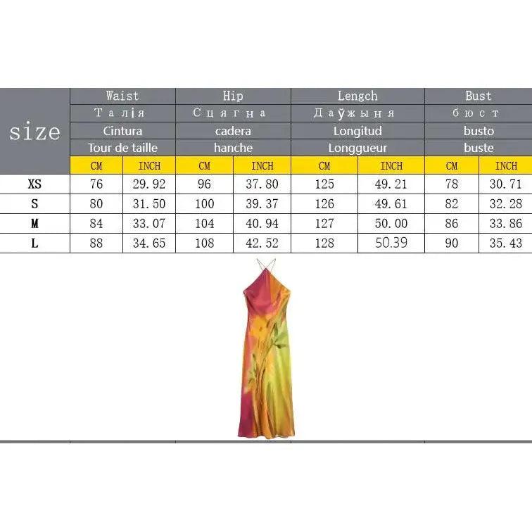 TRAF 2024 Women’s Summer Retro Halter Tie-Dye Dress - Bohemian Style Sleeveless Elegant Fashion Dress - Faith Affinity