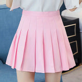 "Women's High Waist Pleated Mini Skirt - 2025 Summer Japanese School Kawaii Pink Plaid Harajuku Fashion" - Faith Affinity