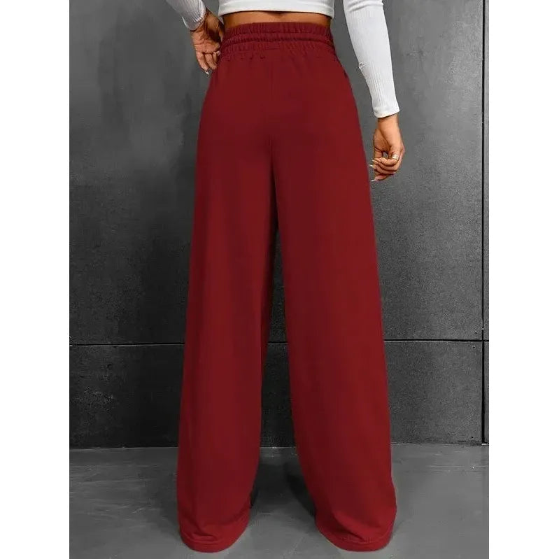 "Women's Autumn 2023 Sports Pants - Loose Fit Straight Tube Wide Leg Casual Dance Pants" - Faith Affinity