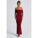 "Mozision Women's Strapless Backless Sexy Maxi Dress - Black Solid Off-Shoulder Sleeveless Bodycon Club Party Long Dress" - Faith Affinity