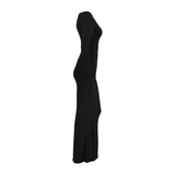 "Sexy Black Long Sleeve Bodycon Maxi Dress – Women's Summer Casual Elegant Party Outfit, Streetwear Club Fashion - Faith Affinity