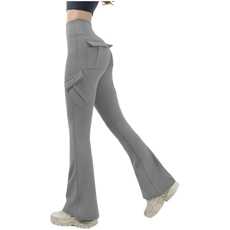 "Women's High-Stretch Wide Leg Yoga Pants - Naked Feeling Compression Fitness Leggings with Pockets for Workwear and Exercise" - Faith Affinity