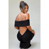 "Mozision Women's Strapless Backless Sexy Maxi Dress - Black Solid Off-Shoulder Sleeveless Bodycon Club Party Long Dress" - Faith Affinity