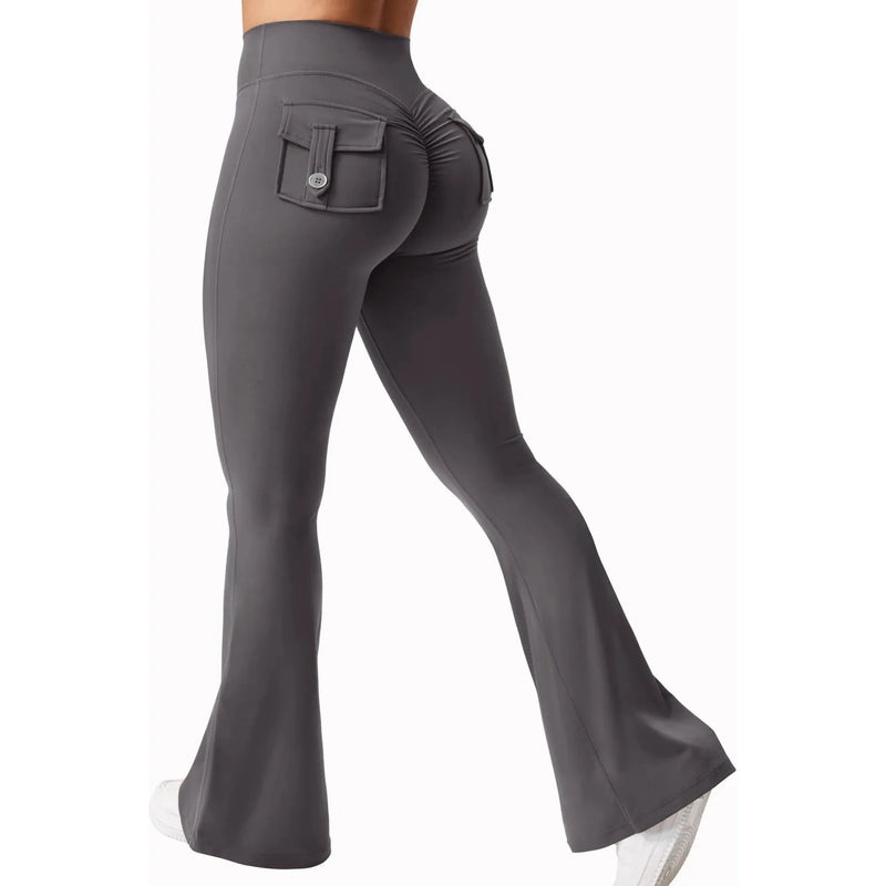 "Women's High-Stretch Wide Leg Yoga Pants - Naked Feeling Compression Fitness Leggings with Pockets for Workwear and Exercise" - Faith Affinity