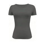 "Women's Scoop Neck Short Sleeve Crop Top - Slim Fit Summer T-Shirts, Cute Y2K Clothing 2025 Fashion" - Faith Affinity